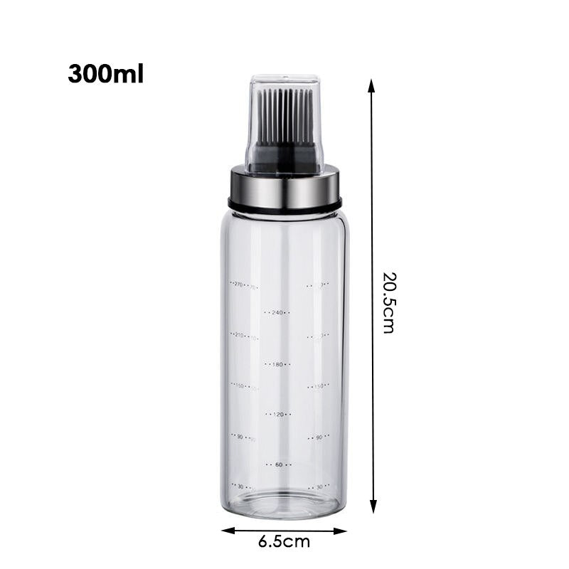 Glass Oil Bottle with Silicone Brush