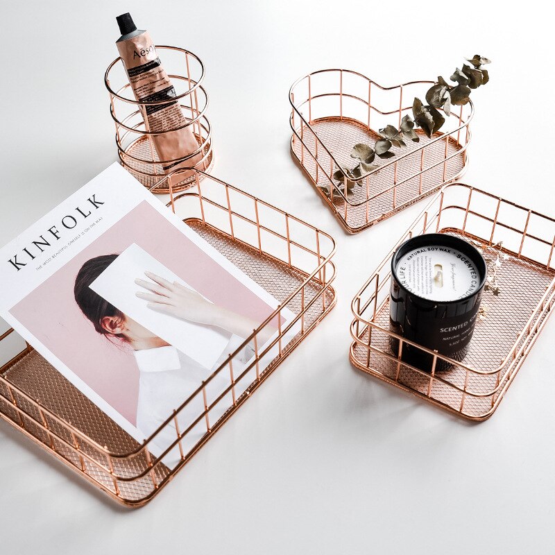 Nordic Gold Metal Iron Makeup Storage