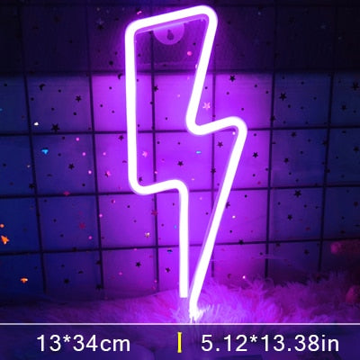 LED Home Neon Lightning Shaped Sign Neon