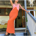 Orange/Pink Backless Knit Dress