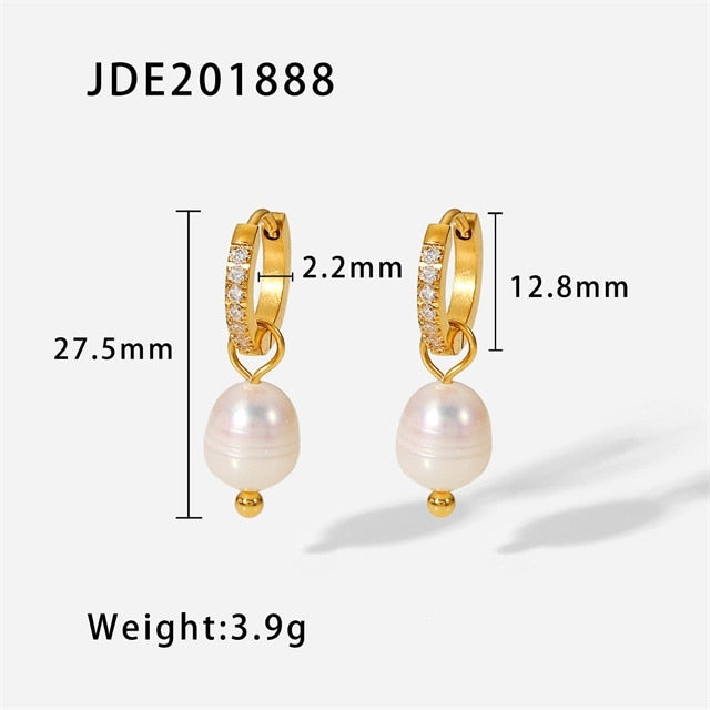 Pearl Stainless Steel Earrings