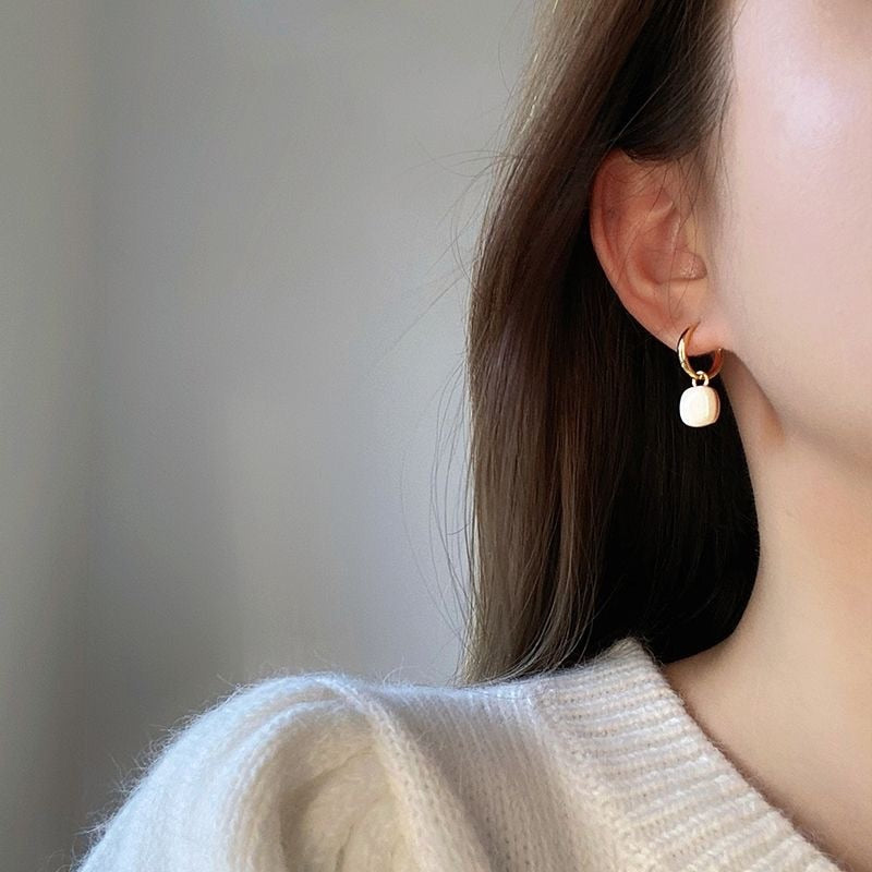 Geometric Love Square Dangle Earrings