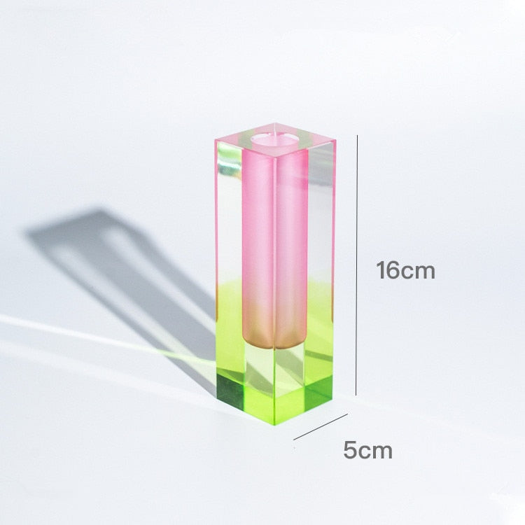 Rainbow Pillar Acrylic Vase