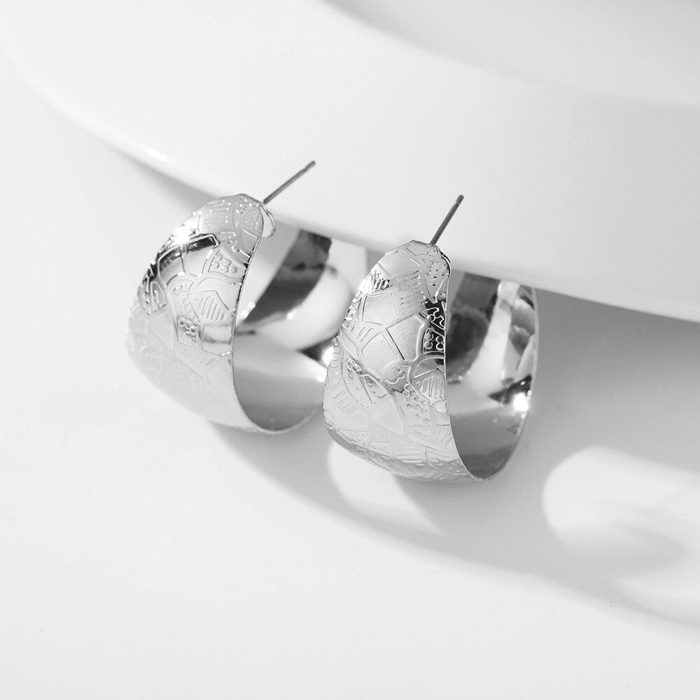 Punk Metallic Hoop Earring