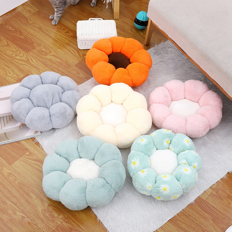 Rabbit Fur Flower Pet Bed