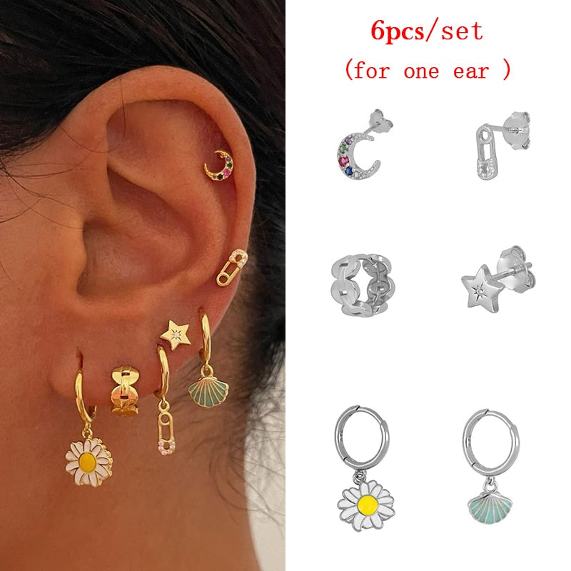 Gold Earrings Set