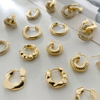 Punk Gold Chunky Hoop Earrings