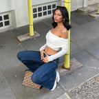 Off Shoulder T-shirt Spring Long Sleeve