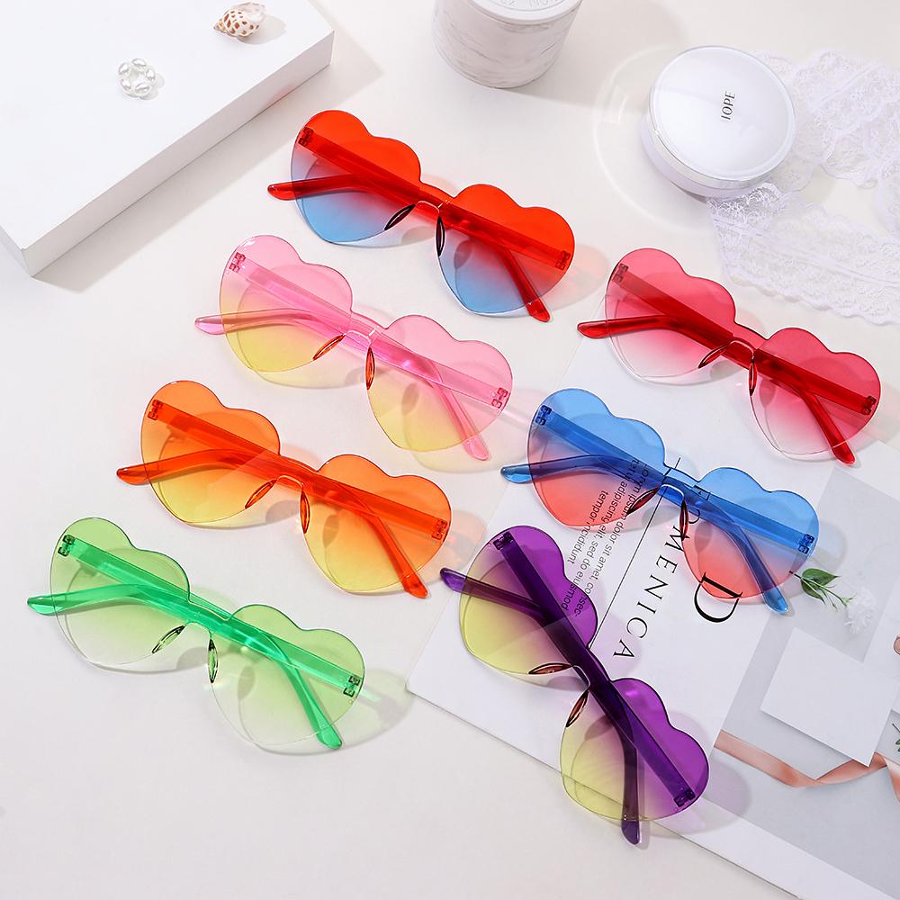 Y2K Love Heart Sunglasses Colorful