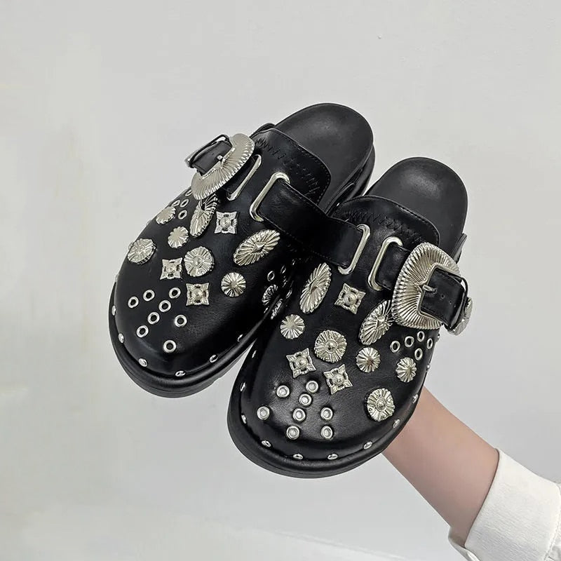 Punk Rock Leather Mules