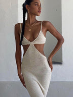 Knit Backless Maxi Dress