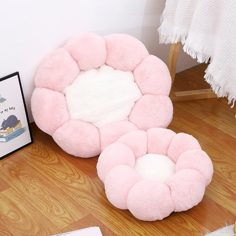 Rabbit Fur Flower Pet Bed