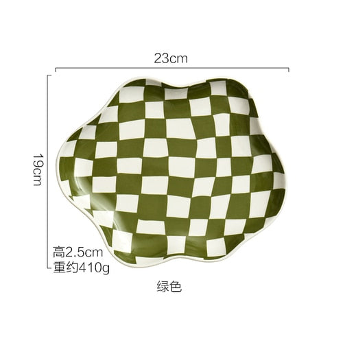 Checkerboard Ceramic Plate