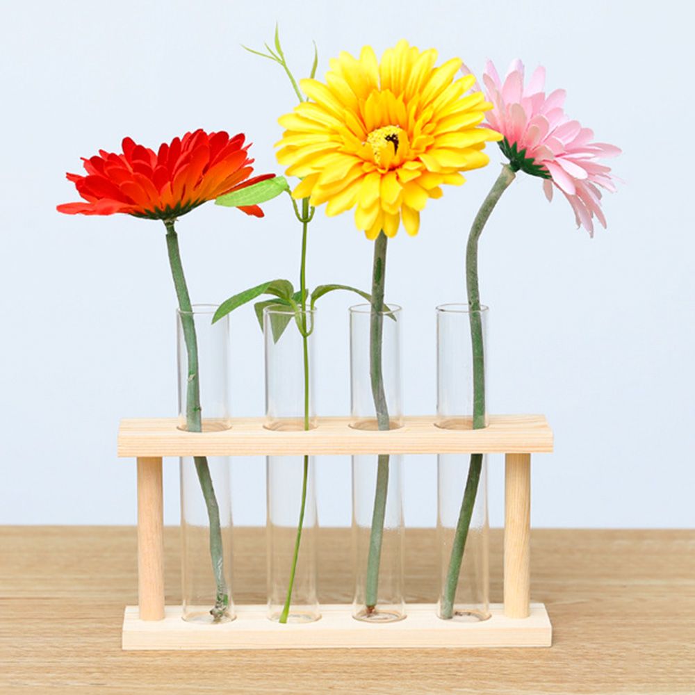 Glass and Wood Vase