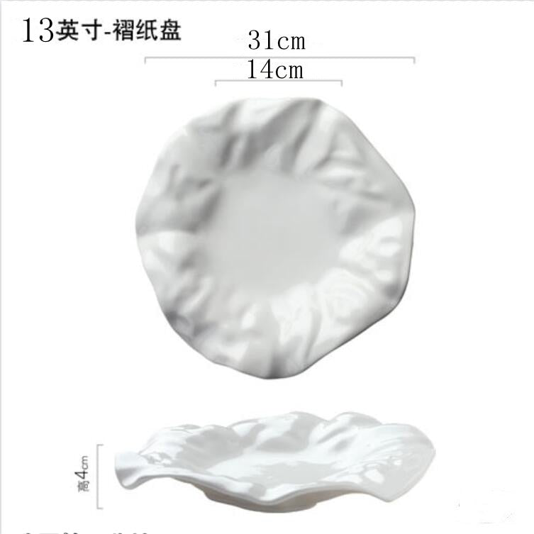 French Ceramic  Irregular White  Plate