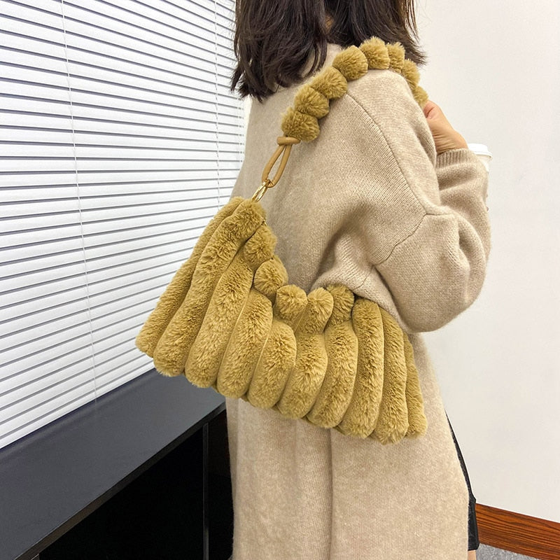 Wool Fluffy Fur Shoulder Bag