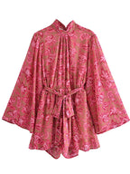 Peacock Floral Print Jumpsui