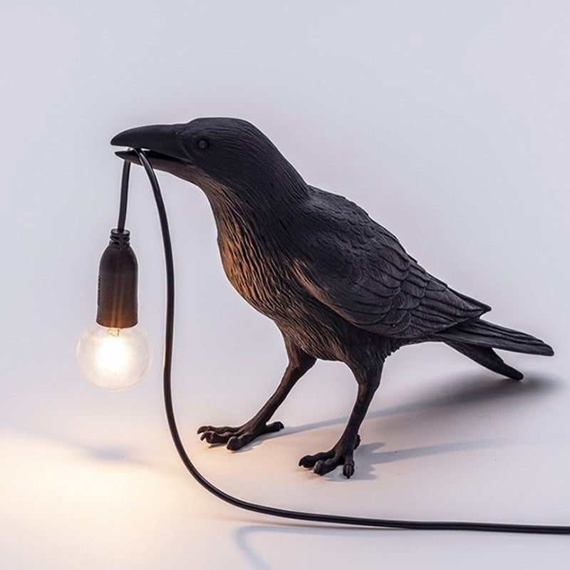 Resin Crow Lamp