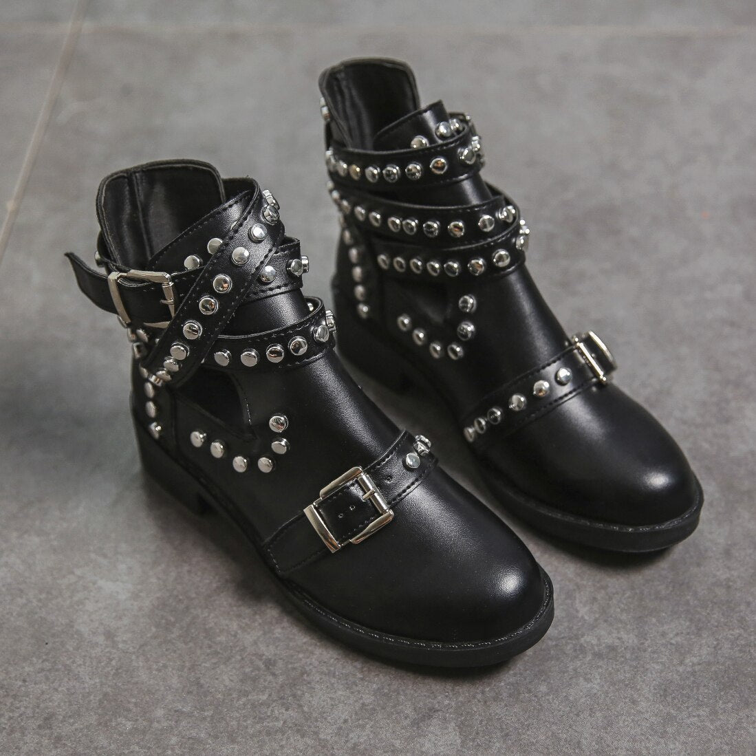 Pointed Leather Ankle Boots