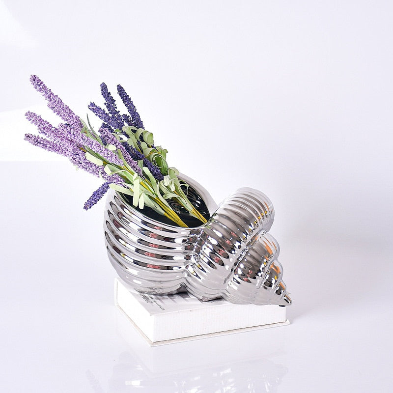 Conch Shaped Ceramic Vase