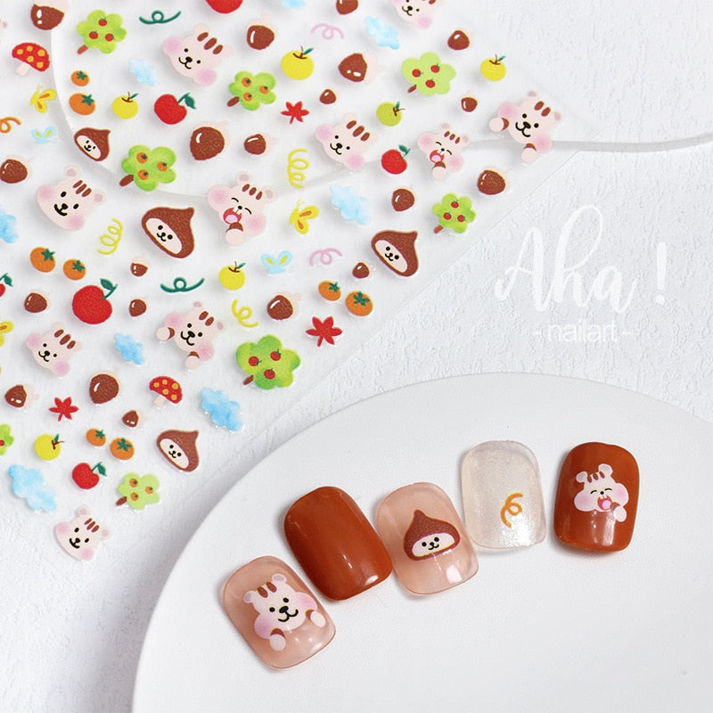 1 sheet Smile Nail Art 3D Stickers
