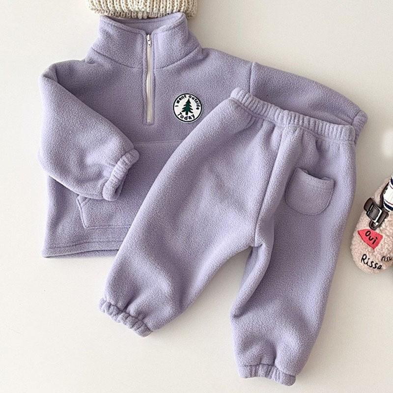 Warm Fleece 2pcs Kids Clothing Set