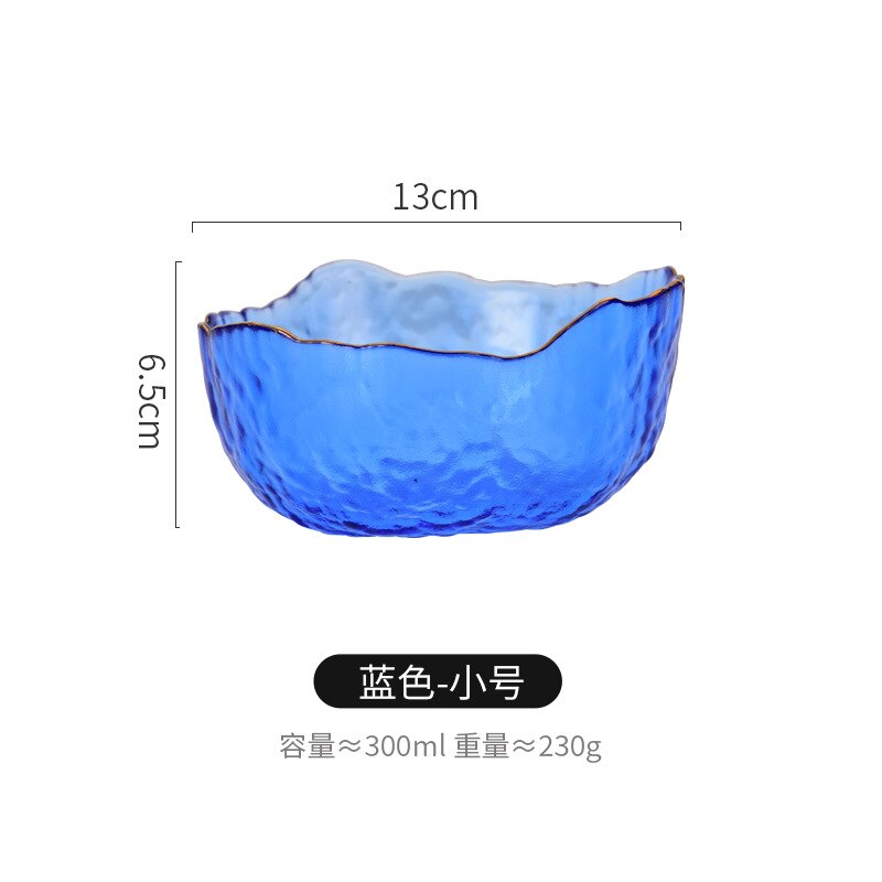 Irregular Gold  Glass Salad Bowl (6 Colors)