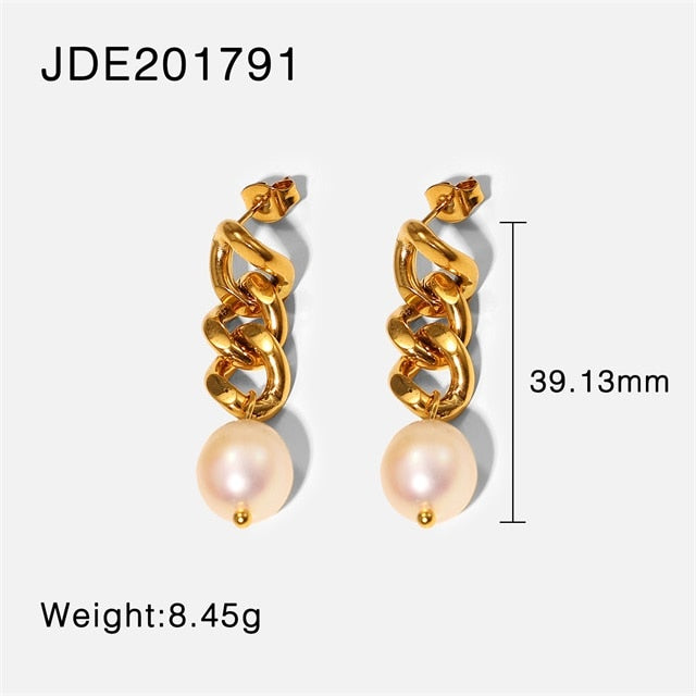Pearl Stainless Steel Earrings