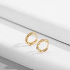 Gold Link Chain Hoops Earrings