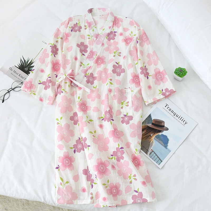 Japanese-style Kimono Pajamas