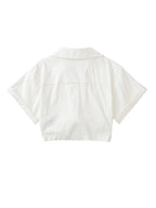 V-Neck Pockets Linen Shirt Top