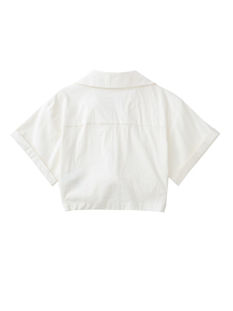 V-Neck Pockets Linen Shirt Top