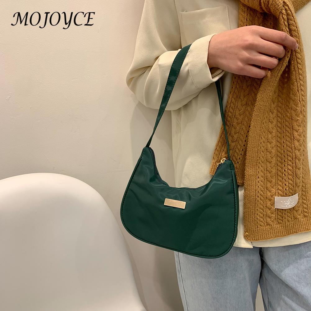 Nylon Solid Color Shoulder Bag