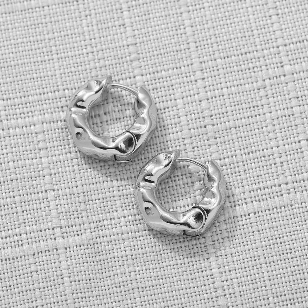 Punk Gold Chunky Hoop Earrings