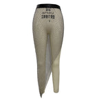 Crystal Mesh  Split Loose Skirt