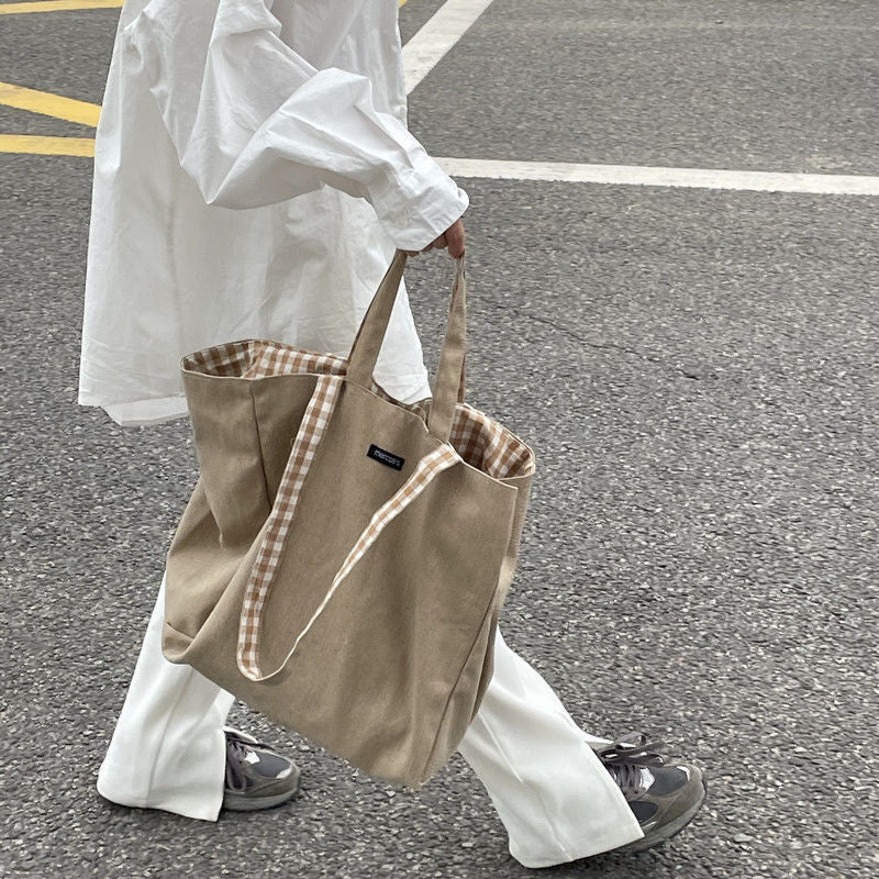 Doubleside Canvas Tote Shopping Bags