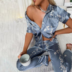 Satin Silk Floral Pajama Set