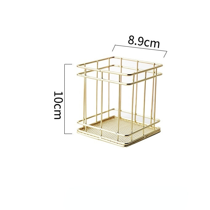 Nordic Gold Metal Iron Makeup Storage