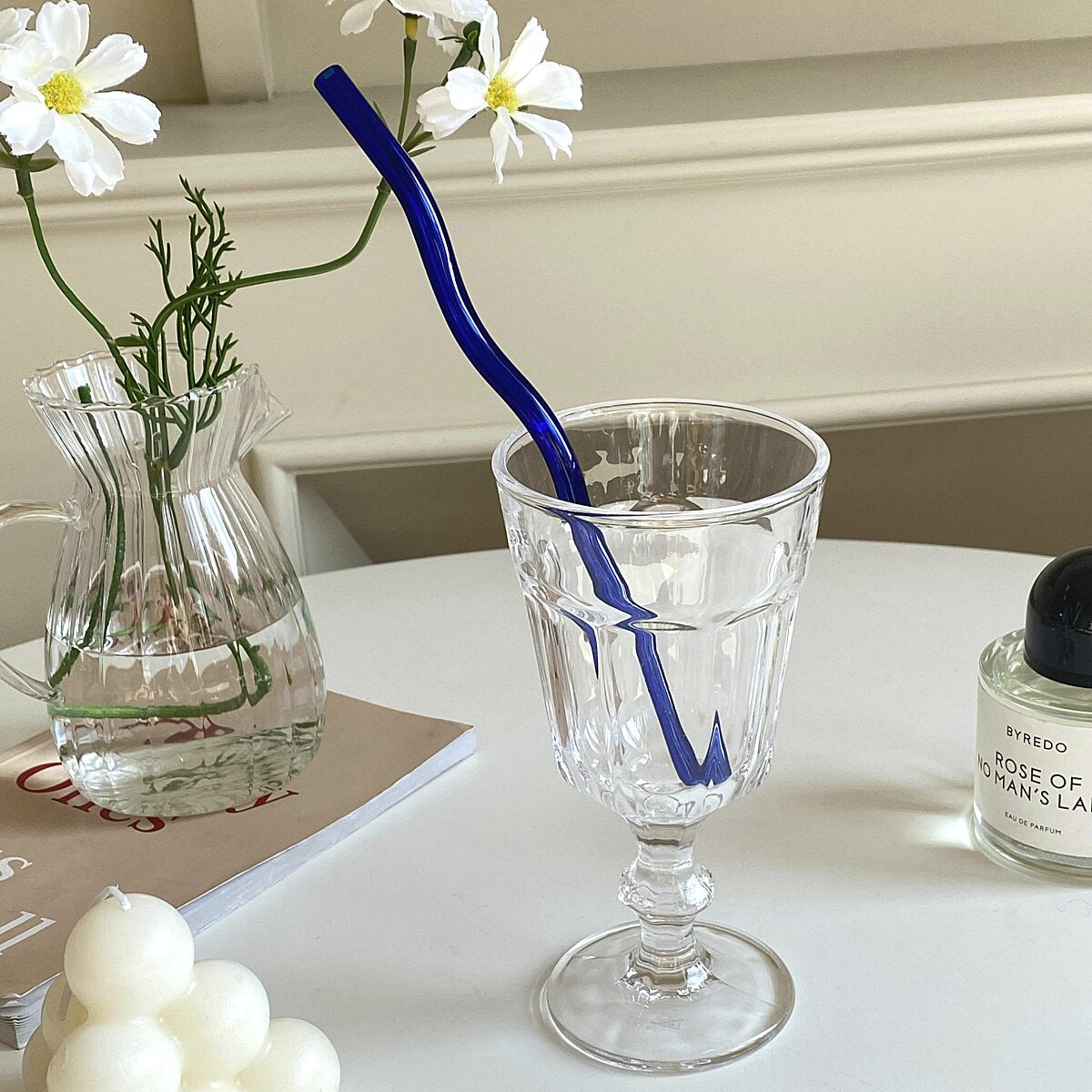 Floriddle Glass Twist Reusable Straws