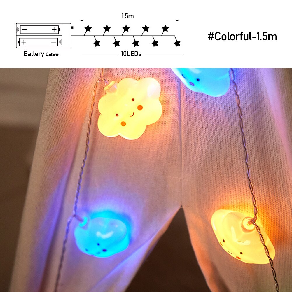 Cartoon Smile Cloud LED Light String