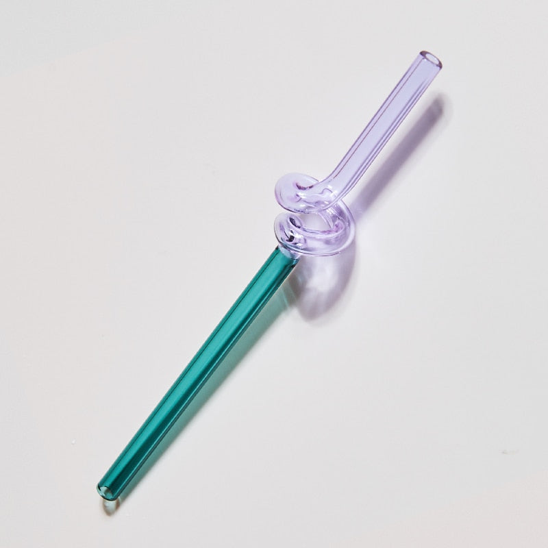 Floriddle Glass Twist Reusable Straws
