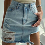 Denim Ripped Skirts