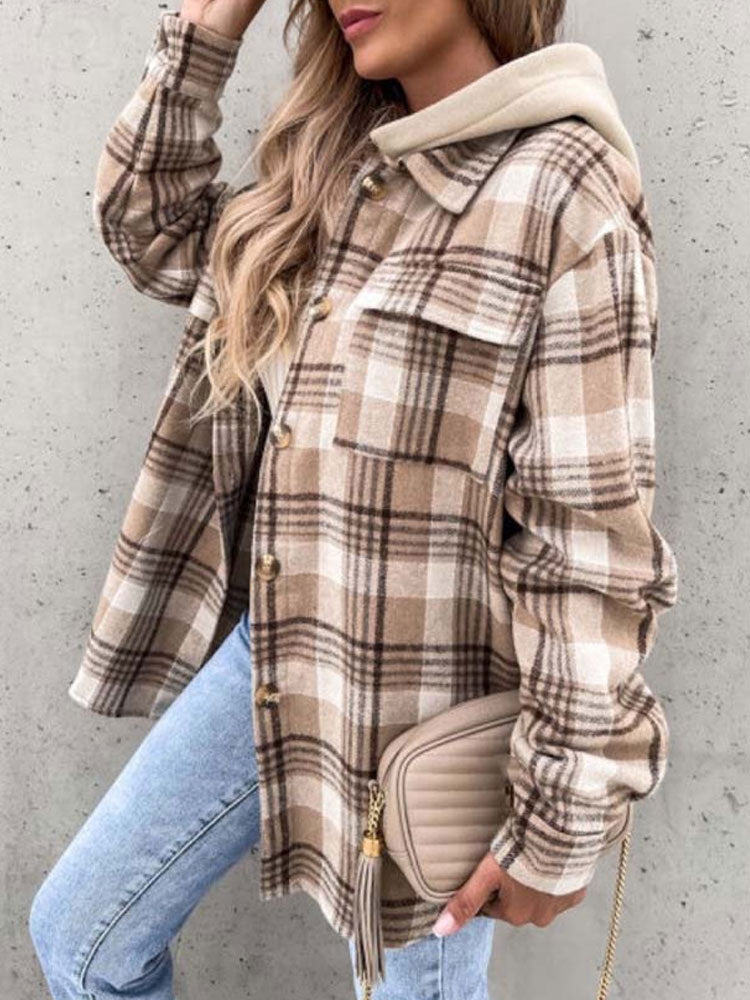 Hooded Plaid Jacket