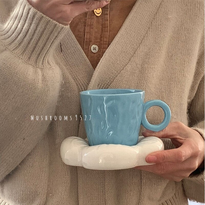 Blue Sky Clouds Ceramic Cup Set