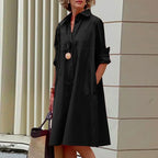 Shirt Dress Casual Solid Color