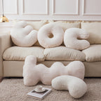 Shape Letter White Plush Pillow