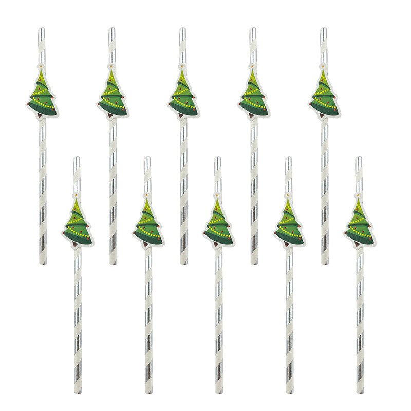 10Pcs/pack Christmas Disposable Paper Traws