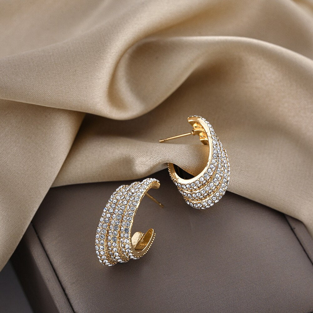 Punk Gold Chunky Hoop Earrings
