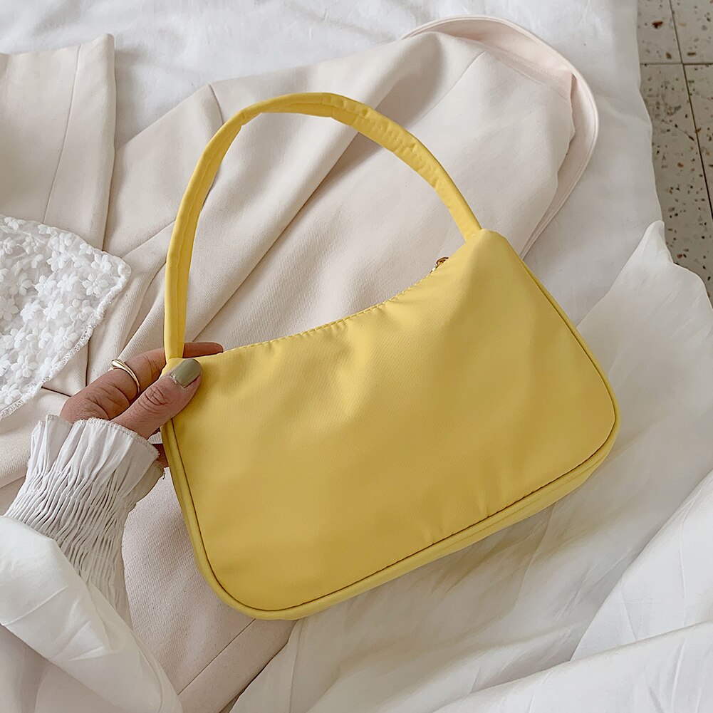 Nylon Solid Color Shoulder Bag