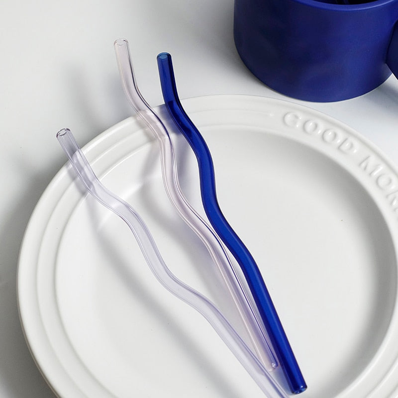 Floriddle Glass Twist Reusable Straws